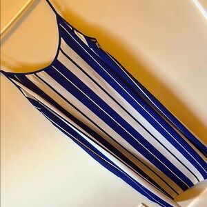 JCrew Blue & White Striped Slip Dress